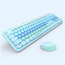 THE WAY 2.4G Wireless Keyboard And Mouse Combination Mixed Color Gradient Keyboard Office, Suitable for Desktop Computers, Notebooks - Mixed Color