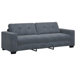 VIDAXL 3-Seater Sofa Dark 180 Cm Velvet In Grey