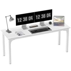HOMCOM Large Computer Desk, 71" Long Home Office Desk for Two Person, Multi-Purpose Computer Table for Home Office Study In White