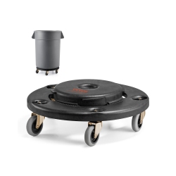 VEVOR 500Lbs Capacity Trash Can Dolly, Fit 20, 32, 44, 55 Gallon Containers, Round Trash Can Roller Base \w 4 Lockable Wheels, Barrel Dolly