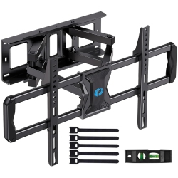 PIPISHELL Full-Motion Tv Wall Mount for Most 37–75 Inch Tvs Up to 100 Lbs, Tv Bracket \w Dual Articulating Arms, Extension, Swivel, Tilt, Fits 16