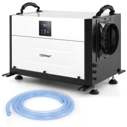 COSTWAY 155/192 Pint Crawl Space Dehumidifier Commercial Dehumidifier With 3 Modes & 24H Timer Blue/white