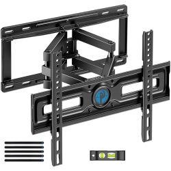 PIPISHELL Full Motion Tv Wall Mount for Most 26-65 Inch Tvs Up to 99 Lbs, Pre-Assembled Tv Bracket \w Swivel & Tilt, 3 Bracket Heights, Max Vesa
