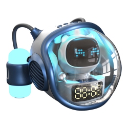 GREEN SCENIC Spaceship Bluetooth Speaker - \w Clock Alarm, Night Light, Long Battery Life, Type-C Charging, Creative Portable Desktop Speaker