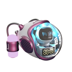 GREEN SCENIC Spaceship Bluetooth Speaker - \w Clock Alarm, Night Light, Long Battery Life, Type-C Charging, Creative Portable Desktop Speaker