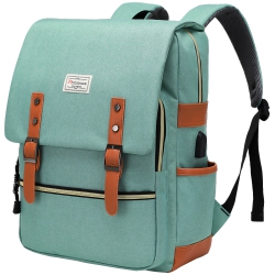 MEIDALE Vintage Laptop Backpack for Women Men | Travel Backpacks With USB Charging Port | Fashion Backpack Fits 15.6" - Notebook In Green
