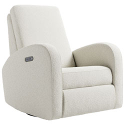 Storkcraft Santa Monica Power Recliner Swivel Glider with USB Charging Port - Ivory Boucle