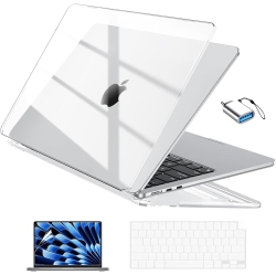 AURORA Crystal Clear Case Compatible \w Macbook Air 13 Inch M4 M3 M2 2025-2022 A3240 A3113 A2681, 13.6" Hard Case Cover & Tpu Keyboard Skin & Screen