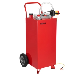 VEVOR 30 Gallon Fuel Caddy, Max Flow 32L/min, Gasoline & Diesel Fuel Tank \w Electric Pump, Portable Fuel Storage Tank \w 2 Wheels & 10 Ft Hose, Gas