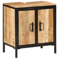VIDAXL Bathroom Sink Cabinet 55X35X60 Cm Solid Wood And Iron In Mango