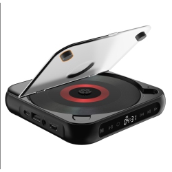 THE WAY Popular Portable CD Player for Students Listening to English, Mini CD Player With External Playback - In Black
