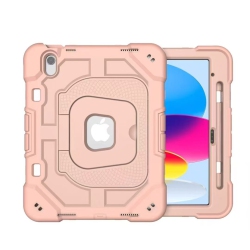 THE WAY Suitable for Ipad 11 2025/ipad 10.10.9 Inch 2022 Tablet Computer Case Stand Silicone Protective Cover Anti-Fall - + + With Pen Slot In Gold