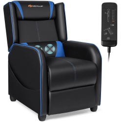 COSTWAY Goplus Massage Gaming Recliner Chair Single Living Room Sofa Home Theater Seat