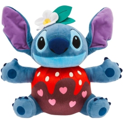 DISNEY Store Official Stitch Valentine's Day Plushie - Chocolate Dipped Strawberry Design, Embroidered Features, Super Soft Stuffed
