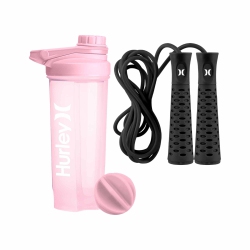 HURLEY 28 OZ Shaker Bottle With Fitness Rope In Pink