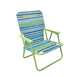 HURLEY Single Position Blue And Design Beach Chair In Green