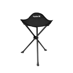 HURLEY Foldable Tri-Leg Stool With Travel Bag In Black
