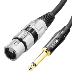 GENERIC Tisino Female Xlr to 1/4 Mono Microphone Cable, Unbalanced Xlr Female to 6.35MM Ts Jack Mic Cord for Dynamic Microphone - 10 Ft/3 Meters