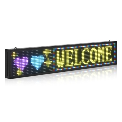 VEVOR 40X8 In Programmable Led Sign, P10 Full Color Flexible Digital Scrolling Panel, Diy Custom Text Pattern Gif Display Board, Bluetooth App