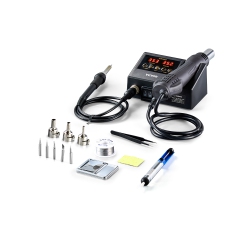 VEVOR 2-In-1 Hot Air Rework & Soldering Station, 750W Led Digital Rework And Soldering Iron Station \w Adjustable Temperature & Airflow, 5 Soldering