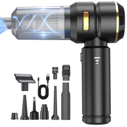 THE WAY Car Vacuum Cleaner Small Large Suction Household Car Portable Inflatable Dual-Purpose Handheld Car Dust Blower - Gold In Black