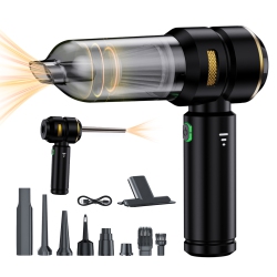 THE WAY Small Car Vacuum Cleaner \w High Suction Power for Home Use Portable Inflatable Dual-Purpose Handheld Car Dust Blower - Hl-121 And Gold