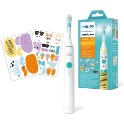 PHILIPS Sonicare Kids Design Pet Edition Electric Toothbrush White With Aqua Button - Hx3601/01 In Blue