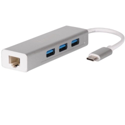 EGALAXY USB 3.1 Type C to USB 3.0 3 Port USB Hub With Gigabit Ethernet Port
