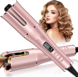 EIHOO Automatic Curling Iron - Auto Hair Curler \w Lcd Display 4 Temps And 3 Timer, Curling Wand \w Large Rotating Barrel Dual Voltage, Fast Heating
