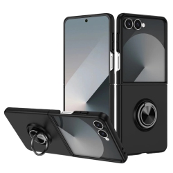 CSMART [Cs] Hybrid Magnetic Kickstand Invisible Ring Case Cover for Samsung Galaxy Z Flip 7 In Black