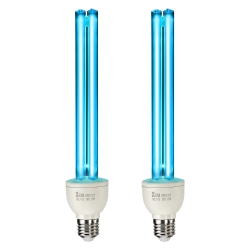 VEVOR 2 Pack Uv Light Bulb, 25W Replacement Ultraviolet Uvc Lamp \w OZone, 253.7 Nm + 185 Nm Wavelength Uvo Light Bulb, E27 Universal, for 400 Sqft