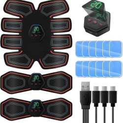 MYACUC Ems Abdominal Muscle Massage Patch, USB Rechargeable Abdominal Muscle Stimulator With Lcd Screen for Muscle Activation And Home Fitness