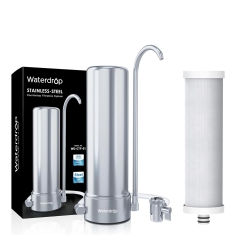 WATERDROP Water Filter for Sink Faucet, Nsf/ansi 42 Certified Countertop Water Filter System, 5-Stage Stainless Steel Faucet
