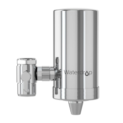 WATERDROP Wd-Fc-06 Stainless-Steel Faucet Water Filter, Carbon Block Water Filtration System