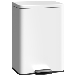 HOMCOM Kitchen Garbage Bin, 5 Gallon (20 L) Trash Can \w Foot Pedal, Soft-Close Garbage Can \w Removable Inner Buckets, Fingerprint-Proof For