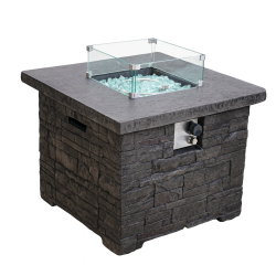 ZACHVO 32-Inch Square Patioflame Tables -50000 Btu Burner- In White