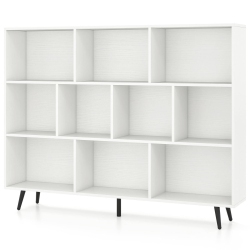 COSTWAY 7/8/10/10 Cube 31.5"/39.5"/47"/55" Bookcase With 4/5 Metal Legs 2 Anti-Tip Devices Display Cabinet Rack