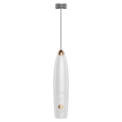 THE WAY Coffee Milk Powder Stirring Cup Handheld Electric Egg Beater Home Baking Mini Cream Foaming Mixer Stainless Steel - In White