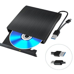 THE WAY Blu-Ray Disc DVD Burner, Laptop External Blu-Ray Drive, Universal Mobile Blu-Ray Burner - Double Brushed In Black