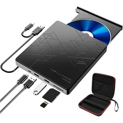 THE WAY Multifunctional Blu-Ray DVD Burner 5-In-1 Card External Blu-Ray Drive Laptop Blu-Ray Disc Burner - Bt668 (Blu-Ray Burning) + Storage Bag