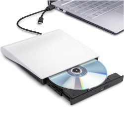 THE WAY Blu-Ray Disc DVD Burner, Laptop External Blu-Ray Drive, Universal Mobile Blu-Ray Burner - Double Brushed In White