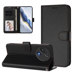 CSMART [Cs] Magnetic Card Slot Leather Folio Wallet Flip Case Cover for Tcl 60 Xe Nxtpaper 5G In Black