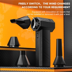 THE WAY X3 Turbo Industrial Fan With 110, 000 Rpm Brushless Motor, 150G High Wind Pressure, Dust And Water Removal, And 4 Magnetic Nozzles