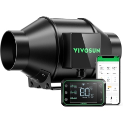 VIVOSUN Aerozesh G4 Inline Duct Fan, Quiet 4" 195 Cfm Ventilation Exhaust Fan W/ec Motor And Growhub E42A Temperature Humidity Wifi-Controller For