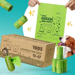 CAPHAUS 9” X 13” Extra Thick Dog Poop Bags With Dispenser, Easy Open Pet Poop Bag Refill Rolls, 1005 Counts