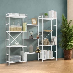 CAPHAUS Triple Column 4 Tier Bookshelf