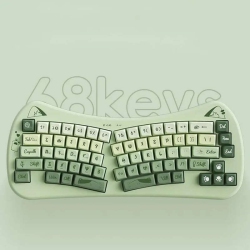 THE WAY Bow-Shaped Ergonomic Keyboard, Cute Cat Alice Keyboard, Dual-Mode Wireless 2.4G Bluetooth 5.0, Rechargeable, Compact, 68-Key Multi-Device