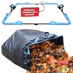 BAGEZ Large Hanging Steel Garbage Bag Holder, 16 X 17 Inch, Fits 20–96 Gallon Bags, Portable Frame for Waste, Yard Work, And Storage