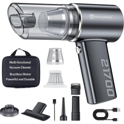 GENERIC Securide Car Vacuum Cordless Portable \w Brushless Motor, 16000Pa Suction Power, 3-In-1 Compressed Air Duster & Air Blower & Pump Wireless Mini