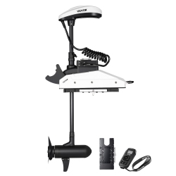 VEVOR 55Lbs Thrust \w Gps Electric Trolling Motor, 10-Speed Bow Mounted Saltwater Outboard Boat Motor \w Remote Control & Lcd Battery Indicator, For